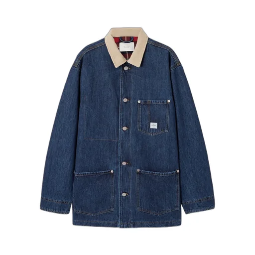 Corduroy-Trimmed Denim Jacket