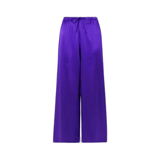 Silk-Blend Satin Straight-Leg Pants