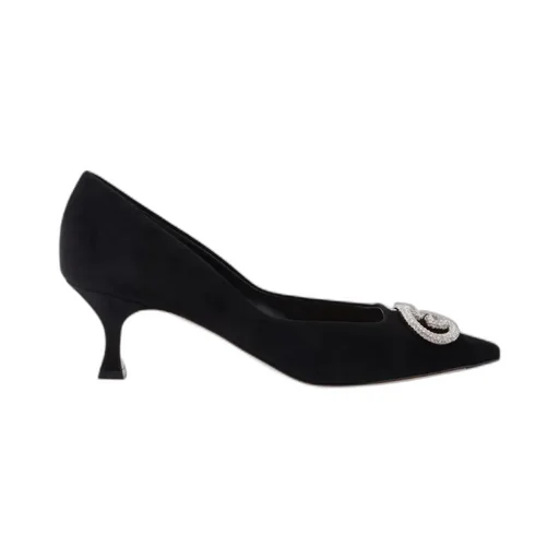 Embellished Suede Pumps
