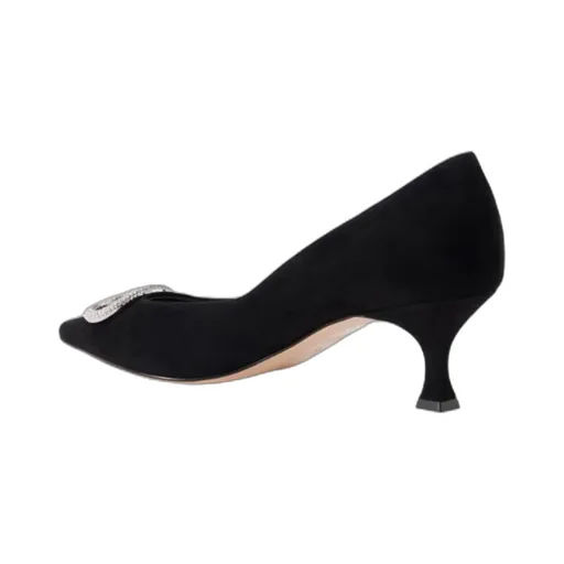 Embellished Suede Pumps