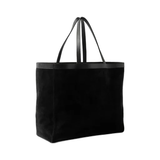 Loren Leather-Trimmed Suede Tote