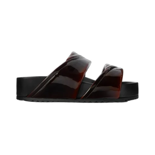 Patent-Leather Platform Slides
