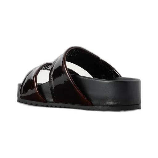 Patent-Leather Platform Slides