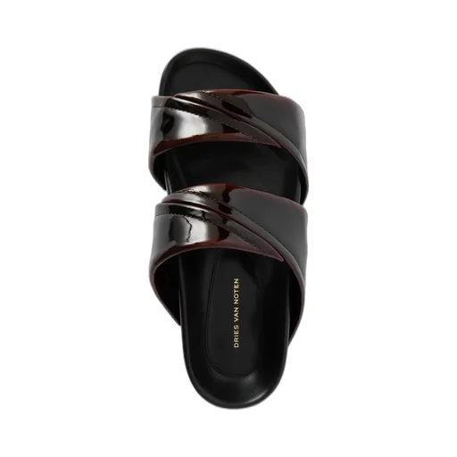 Patent-Leather Platform Slides