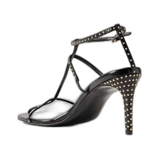 Studded High-Heeled Sandals