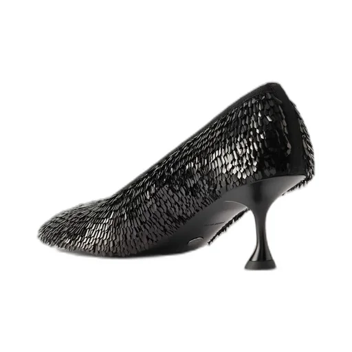 Tee Sequined Mesh Pumps