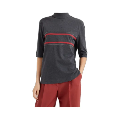 Stripe-Detail Cotton Top