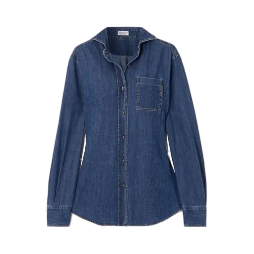 Monili Bead-Embellished Denim Shirt