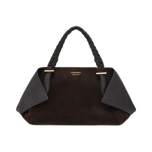 Ferragamo Medium Logo Printed Braided Strap Tote Bag