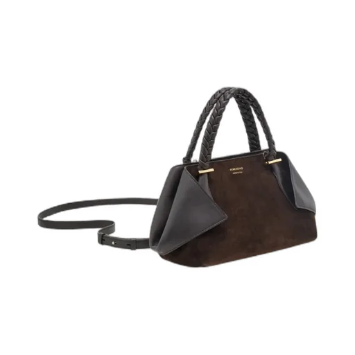 Ferragamo Medium Logo Printed Braided Strap Tote Bag