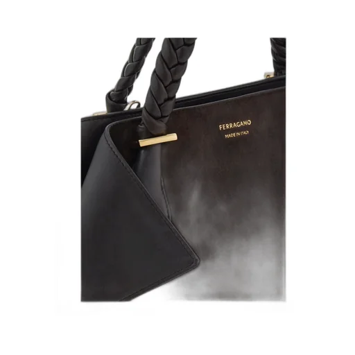 Ferragamo Medium Logo Printed Braided Strap Tote Bag