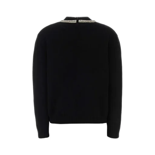 Valentino Bow Embellished V-Neck Jumper