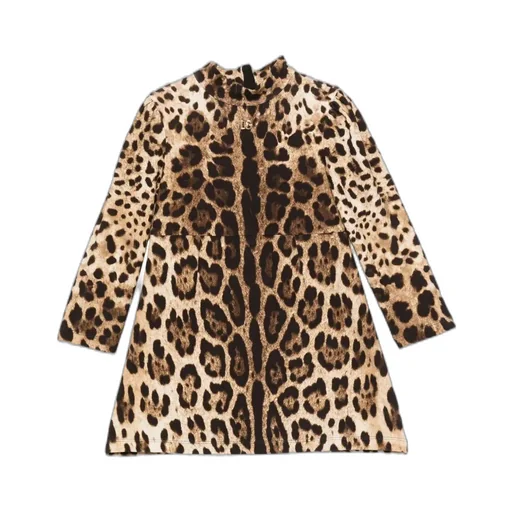 Dolce & Gabbana Kids Leopard Printed Dress