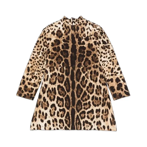 Dolce & Gabbana Kids Leopard Printed Dress