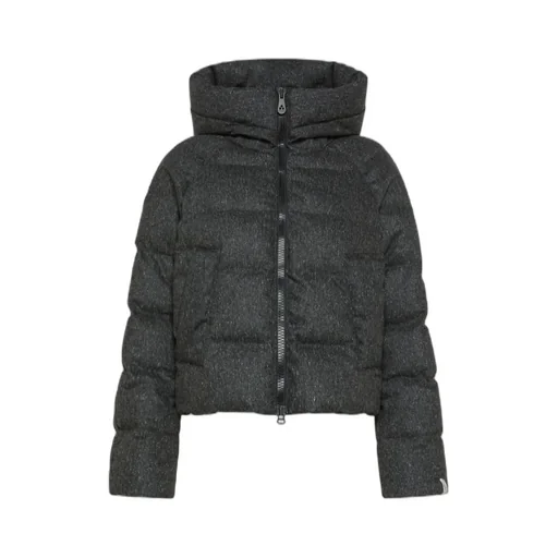 Short Wool Twill Down Jacket