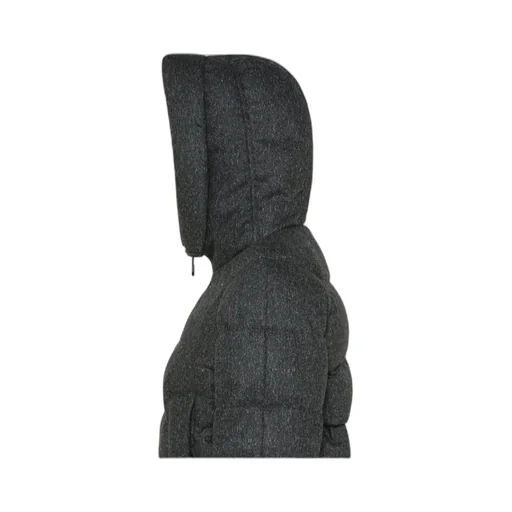 Short Wool Twill Down Jacket