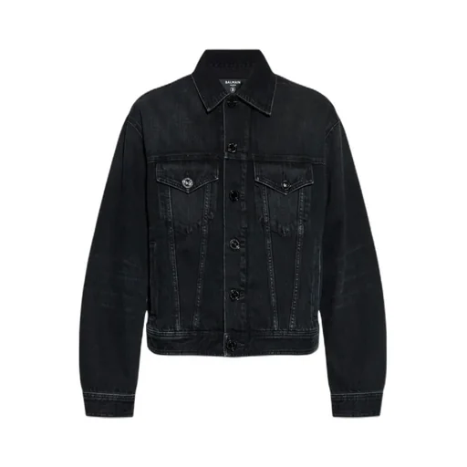 Balmain Collared Button-Up Denim Jacket