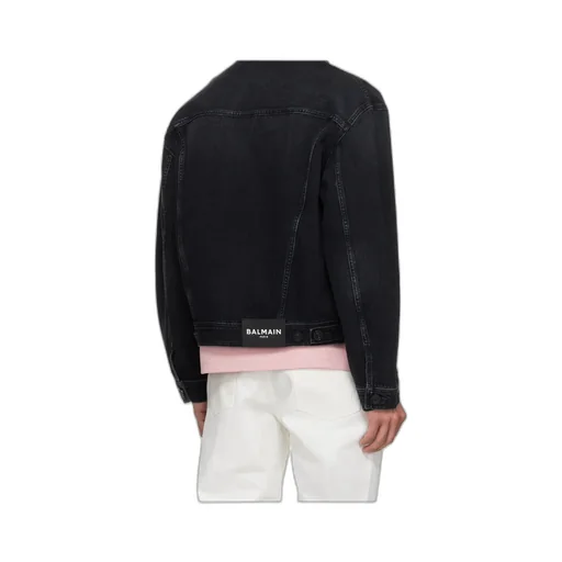 Balmain Collared Button-Up Denim Jacket