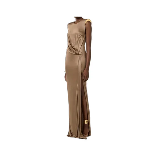 Elisabetta Franchi Open Back Sleeveless Red Carpet Dress