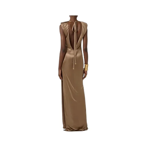 Elisabetta Franchi Open Back Sleeveless Red Carpet Dress