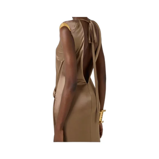 Elisabetta Franchi Open Back Sleeveless Red Carpet Dress