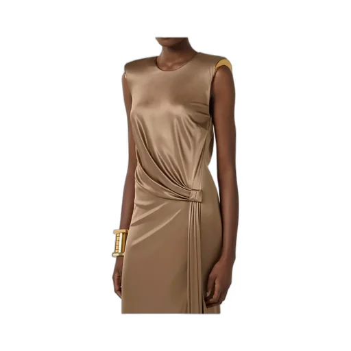 Elisabetta Franchi Open Back Sleeveless Red Carpet Dress