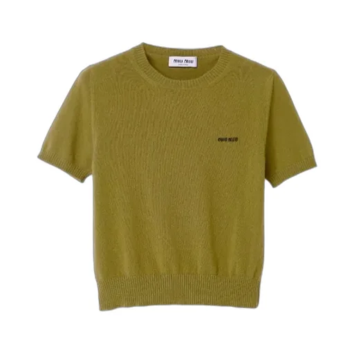 Miu Miu Logo-Embroidered Short-Sleeved Jumper