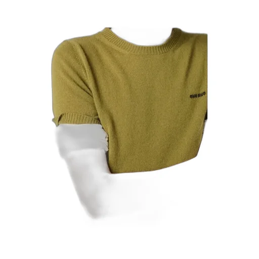Miu Miu Logo-Embroidered Short-Sleeved Jumper