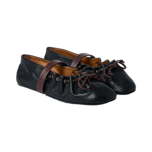 Marni Gathered Round-Toe Ballet Flats