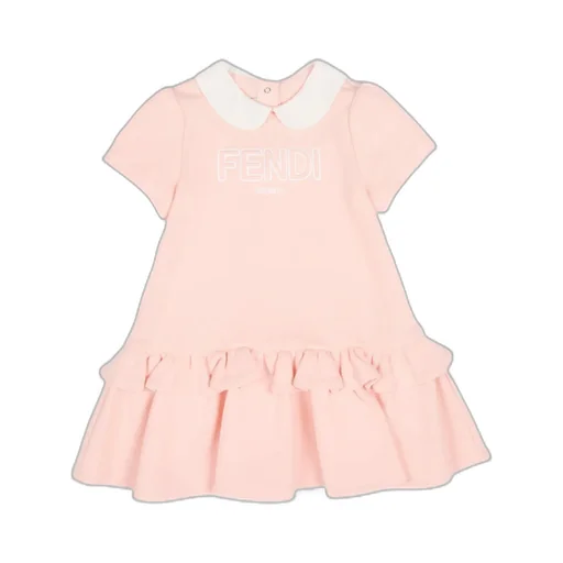 Fendi Kids Logo Printed Flared Dress