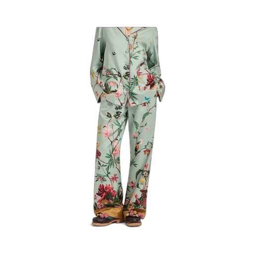 La Doublej Floral Wide-Leg Pants