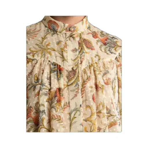 Etro Floral Motif Dotted Swiss Shirt