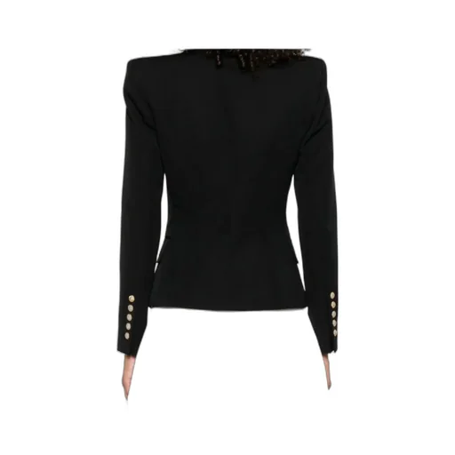Balmain Double Breasted Fitted Grain De Poudre Jacket
