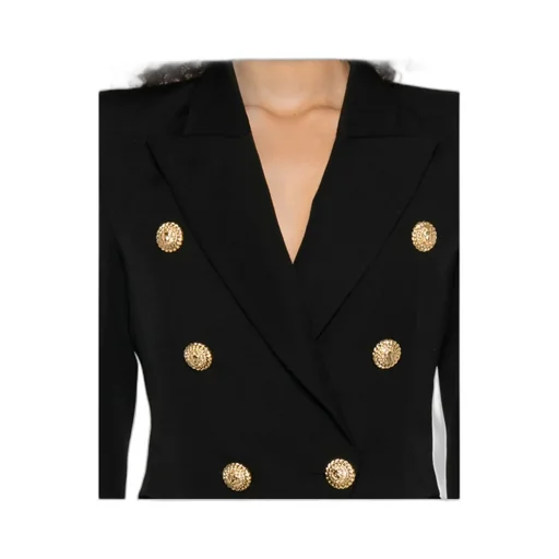 Balmain Double Breasted Fitted Grain De Poudre Jacket