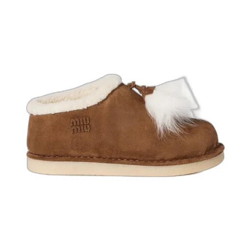 Suede And Shearling Mules
