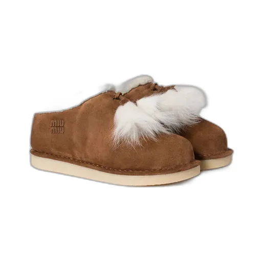 Suede And Shearling Mules