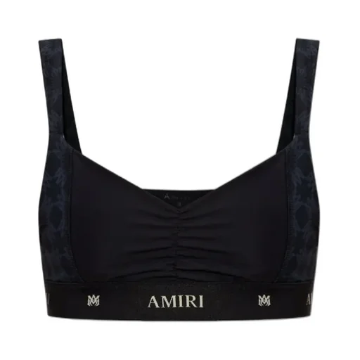 Amiri Ruched Logo Band Top