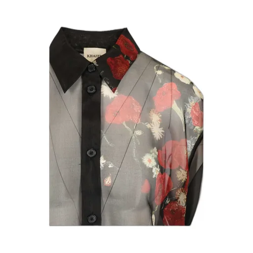 Khaite Floral Printed Long Sleeved Shirt