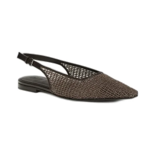 Brunello Cucinelli Precious Net Embroidery Slingback Flats