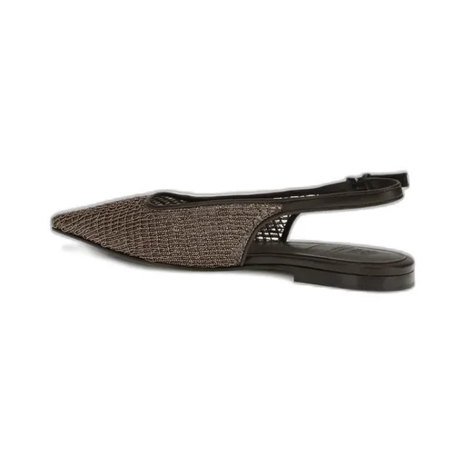 Brunello Cucinelli Precious Net Embroidery Slingback Flats