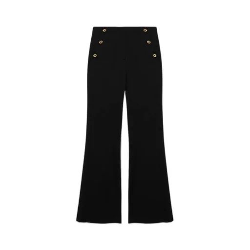 Robin Button-Embellishment Trousers