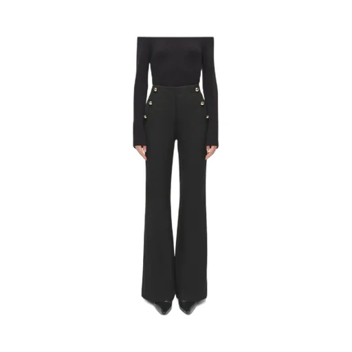 Robin Button-Embellishment Trousers