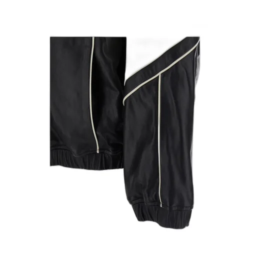 Amiri Maxi Logo High-Neck Zipped Leather Jacket