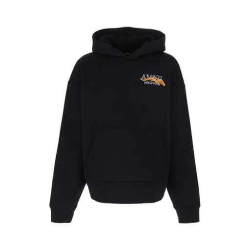 Amiri Logo Printed Kangaroo Pocket Hoodie