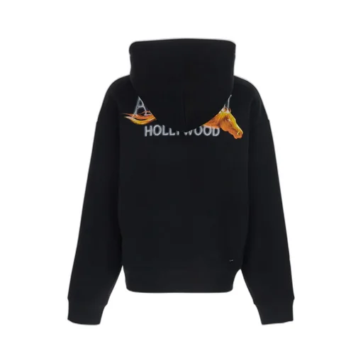 Amiri Logo Printed Kangaroo Pocket Hoodie