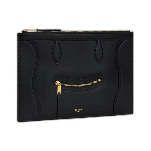 Medium Pouch In Glossy Calfskin