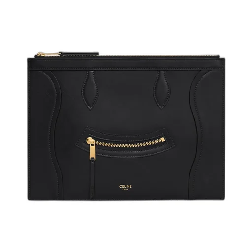 Medium Pouch In Glossy Calfskin