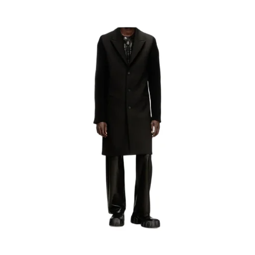 Coat In Tailoring Fabric And Ribbed Knit
