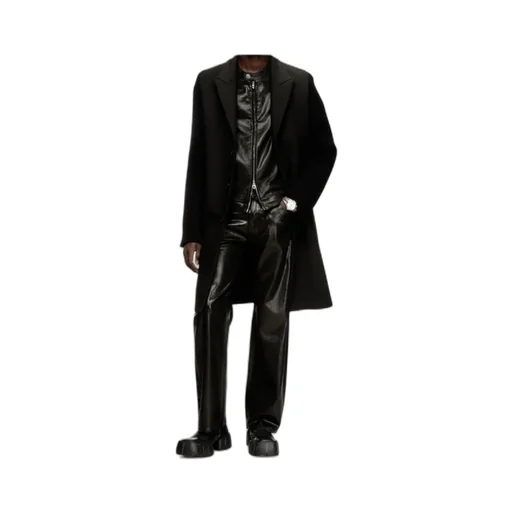 Coat In Tailoring Fabric And Ribbed Knit