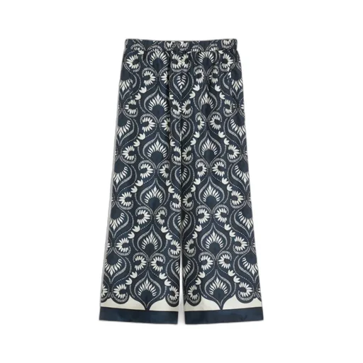 Fluid Printed Silk Trousers